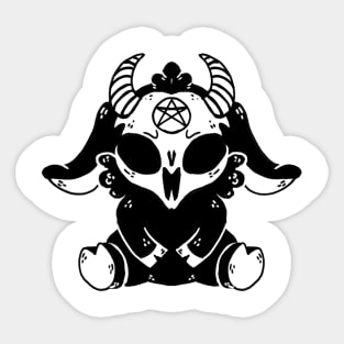 Adorable creepy goat Sticker